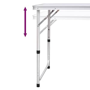 Skládací kempingový set 6 stoliček nastavitelná výška 180x60 cm - obrázek 7