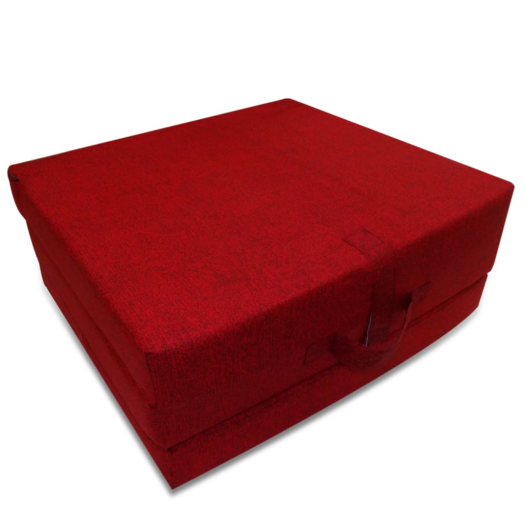 Trojdílná skládací pěnová matrace 190x70x9 cm červená