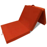 vidaXL Tridelna vzmetnica iz pene 190 x 70 x 9 cm oranžna
