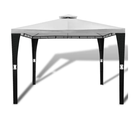 vidaXL Pavėsinė su stogu, 3x3m, kreminės baltos spalvos