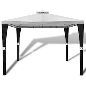 vidaXL Pavėsinė su stogu, 3x3m, kreminės baltos spalvos