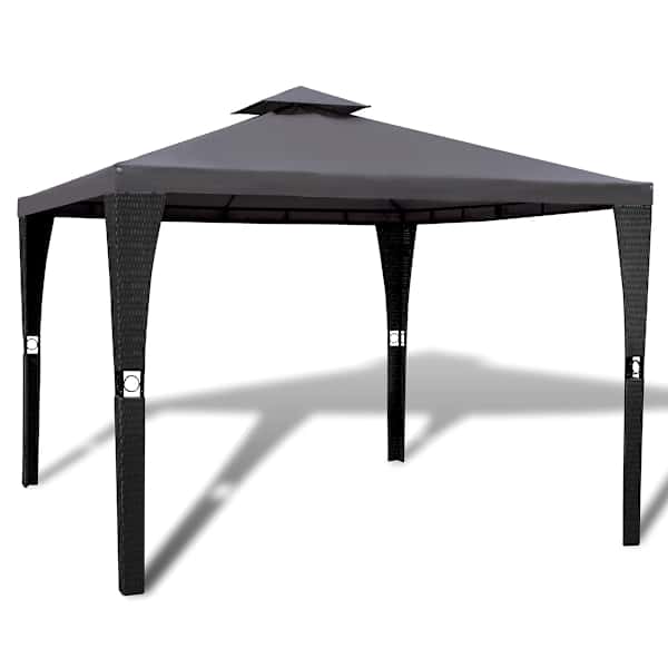 vidaXL varjualune, katusega, 3 x 3 m, tumehall
