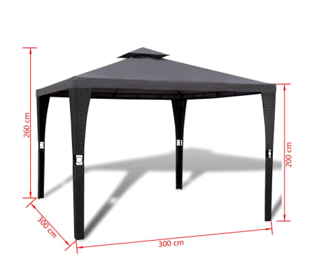 vidaXL Gazebo with Roof 3x3 m Dark Grey | vidaXL.com.au