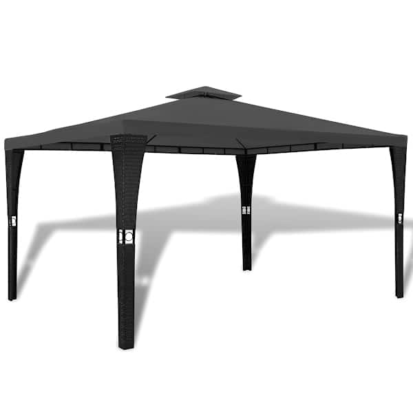vidaXL varjualune, katusega, 3 x 4 m, tumehall