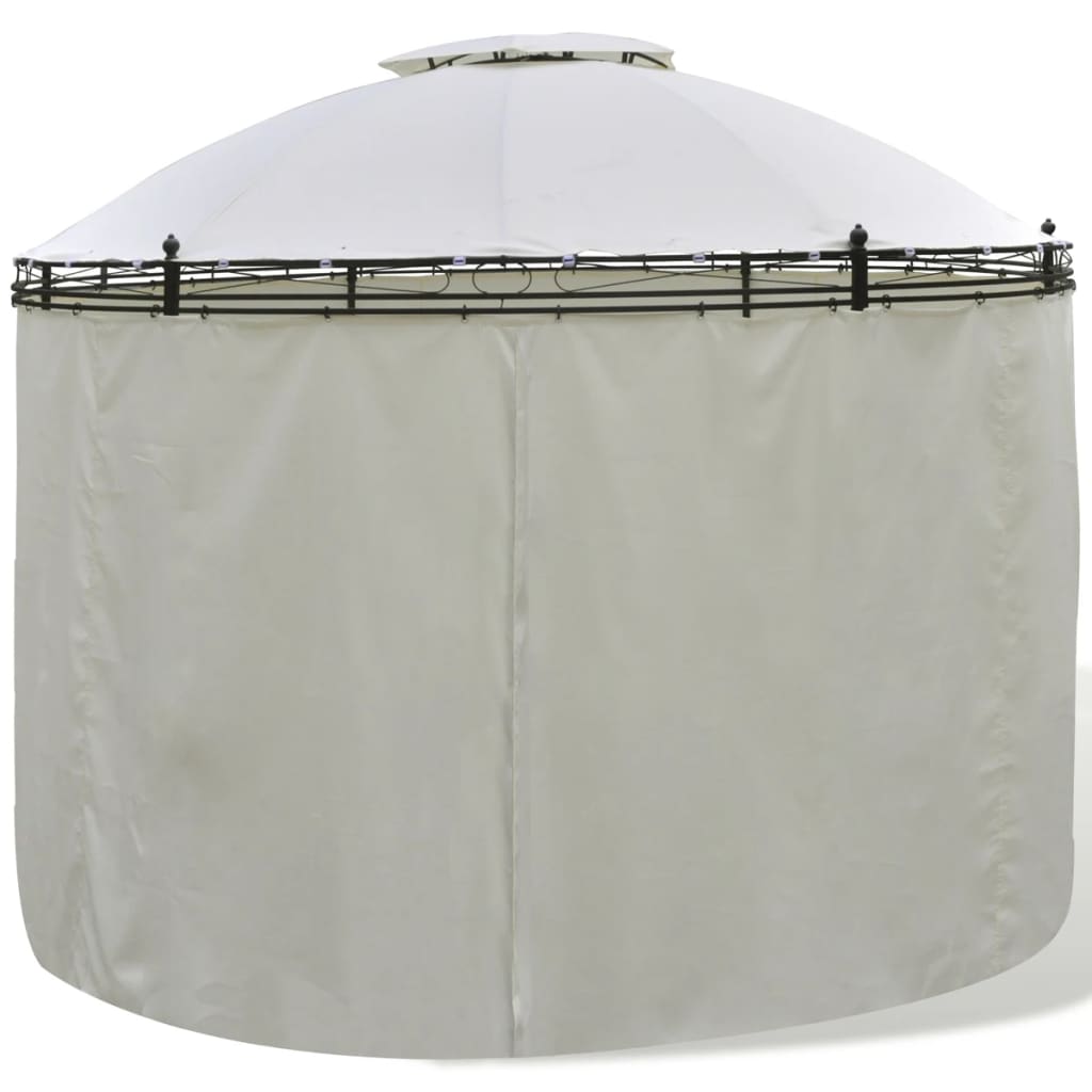 

vidaXL Prieel met gordijnen rond 3,5x2,7 m