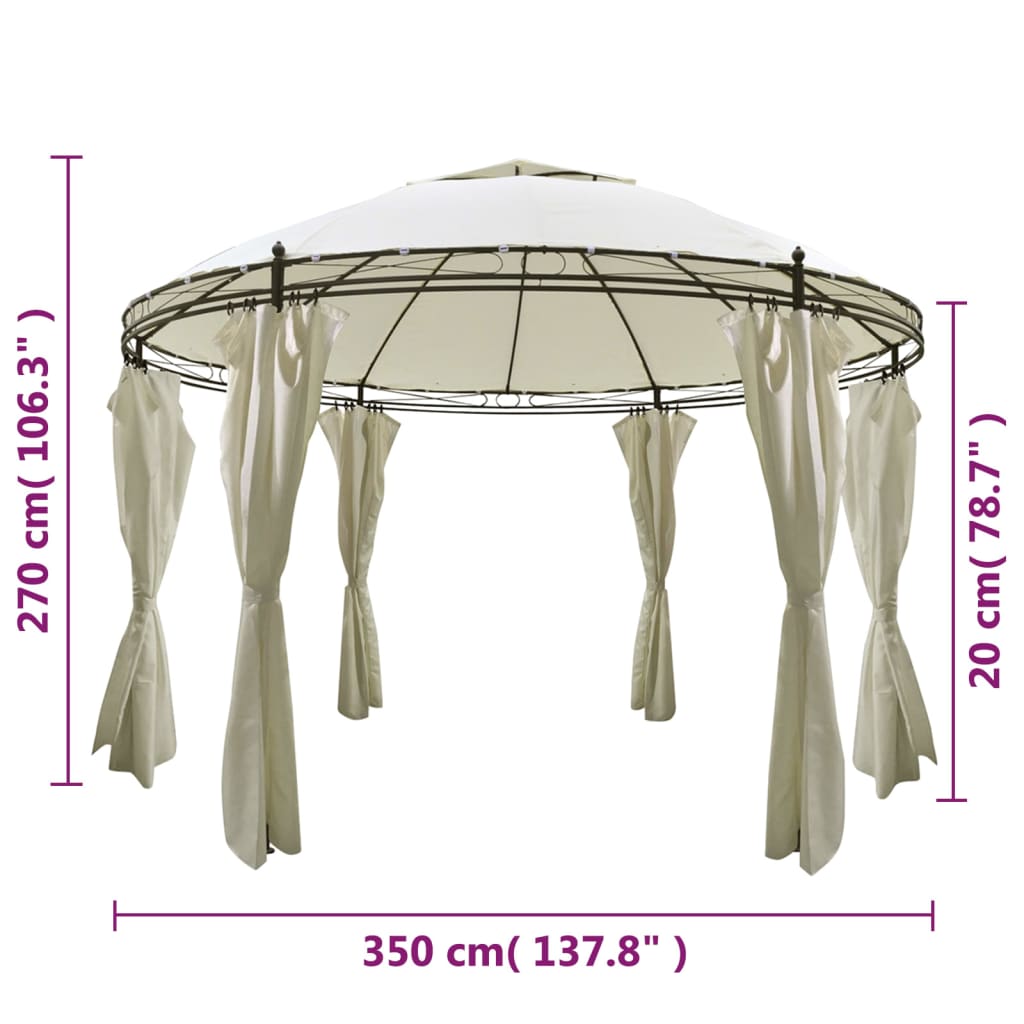 Soldes Belvédère Rideaux Rond 3,5x2,7 m Anthracite Jardin Tonelle Pavillon vidaXL