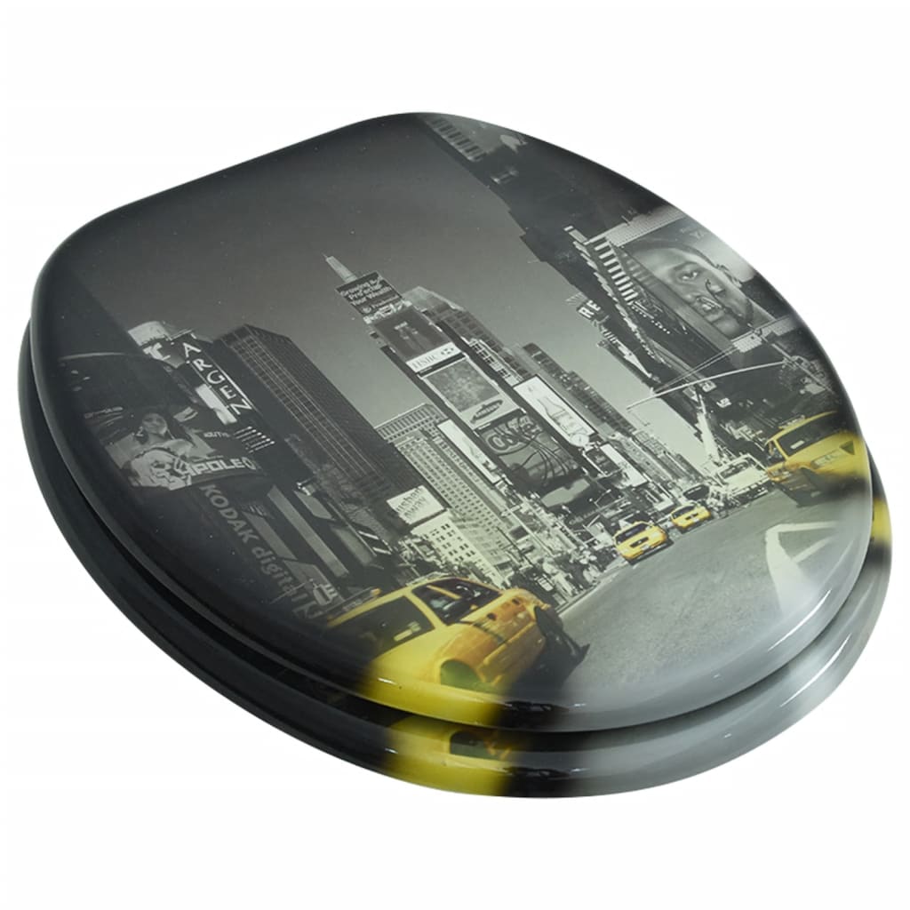 Thumbnail - vidaXL Toilettensitz WC-Sitz MDF New York Design