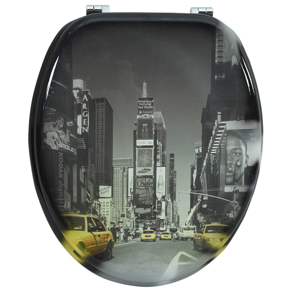 Thumbnail - vidaXL Toilettensitz WC-Sitz MDF New York Design