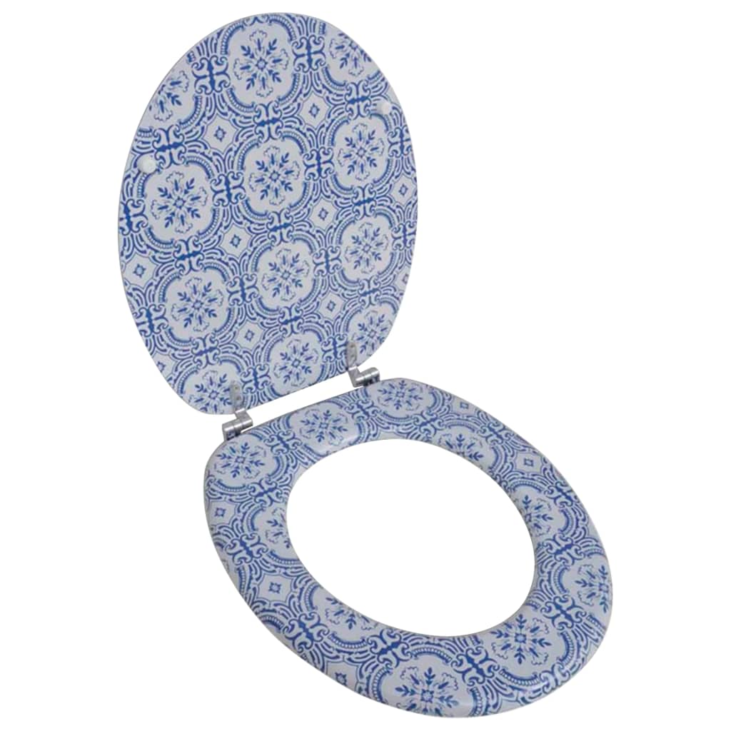 vidaXL WC prkénko s víkem z MDF potisk s motivem porcelánu