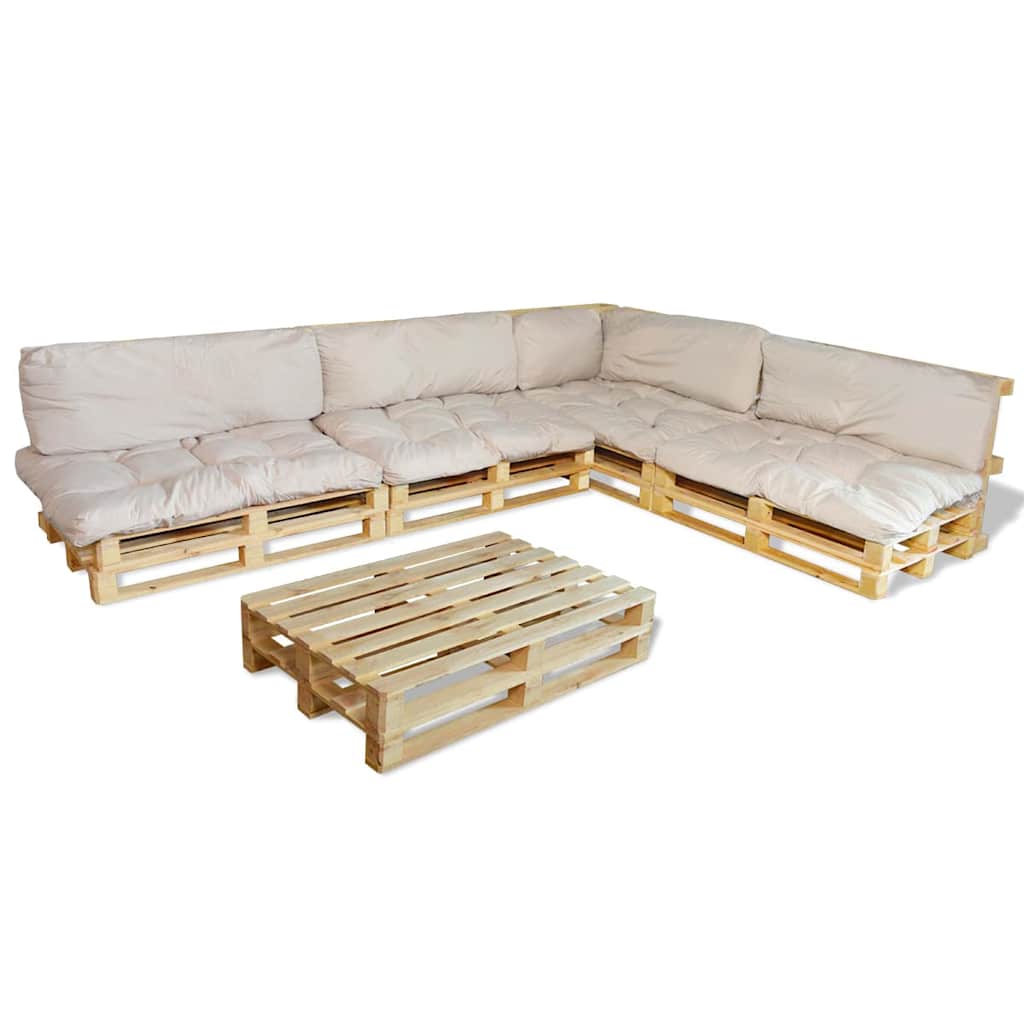 

vidaXL 41515 Set of 9 Back/Seat Cushions for Pallet Lounge Set Sand White