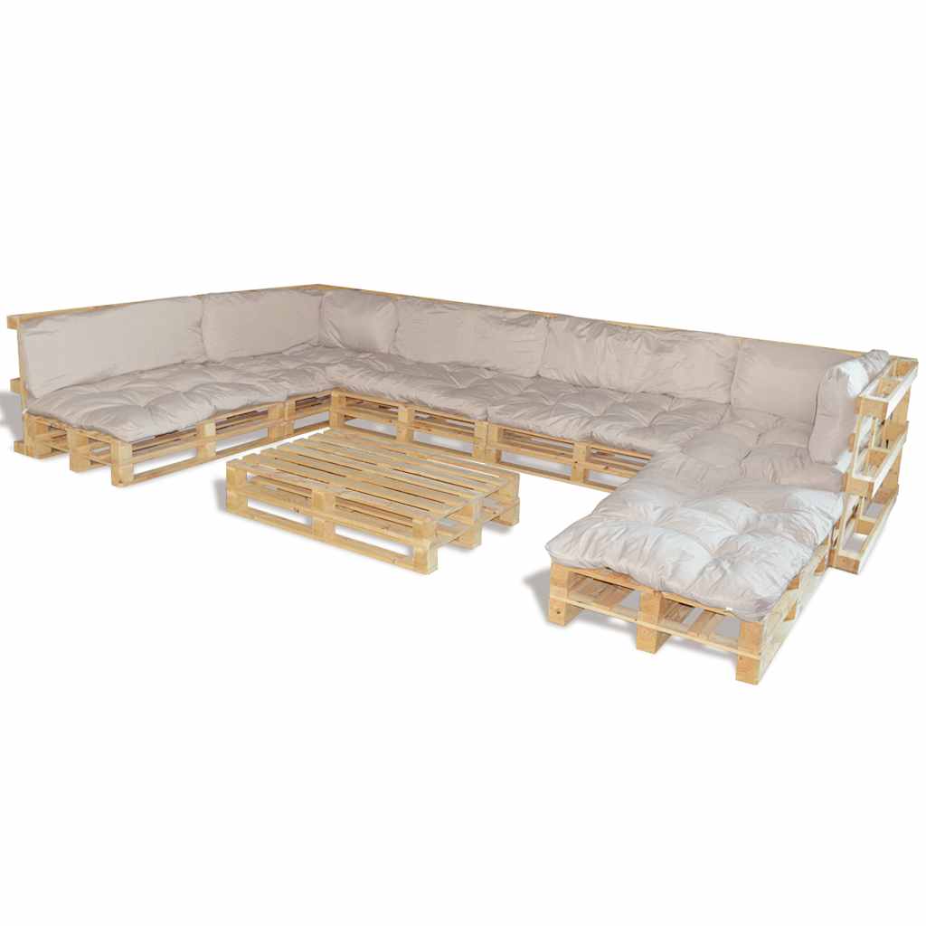 

vidaXL 41516 Set of 13 Back / Seat Cushions for Pallet Lounge Set Sand White