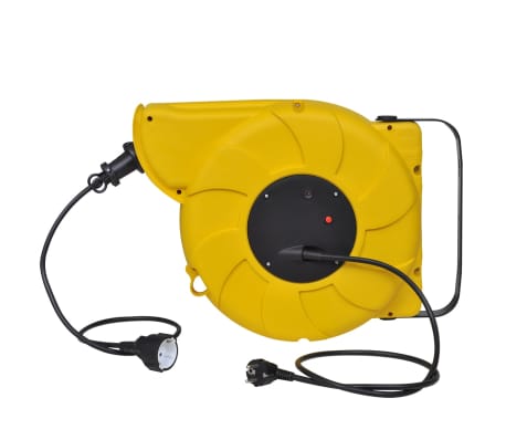Automatic Retractable Power Cable Reel 24 + 1 m with Steel Handle