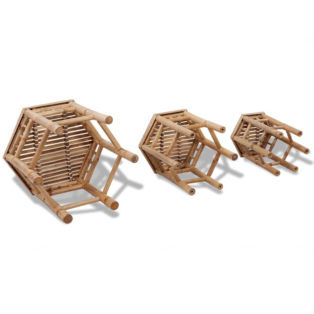 Tabourets De Jardin 3 Pcs Bambou VidaXL 15 width=274