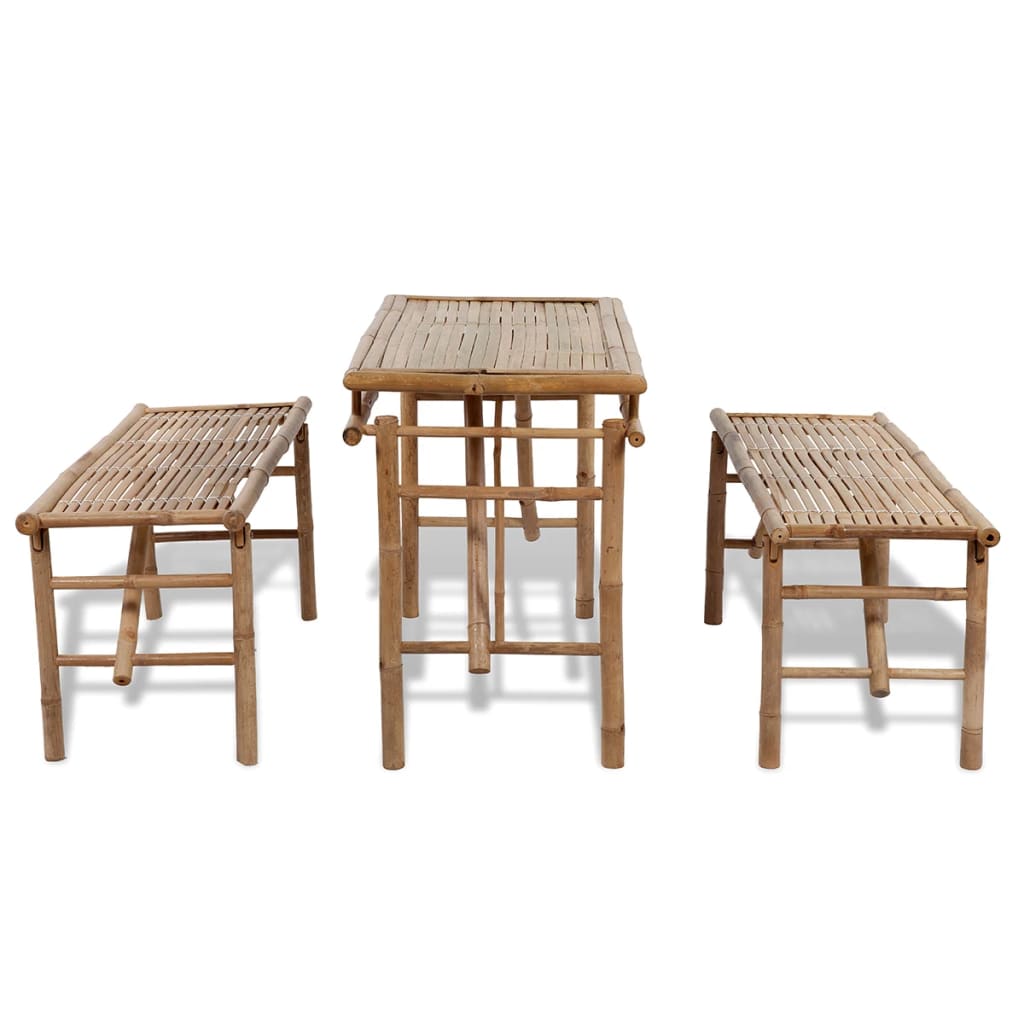 Beer Table With 2 Benches 100 Cm Bamboo VidaXL 15 width=274