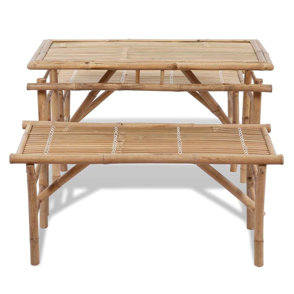 Beer Table With 2 Benches 100 Cm Bamboo VidaXL 16 width=274