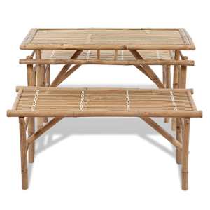 Pivní set stůl se 2 lavicemi 100 cm bambusový - obrázek 5