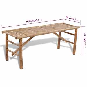 Pivní set stůl se 2 lavicemi 100 cm bambusový - obrázek 6