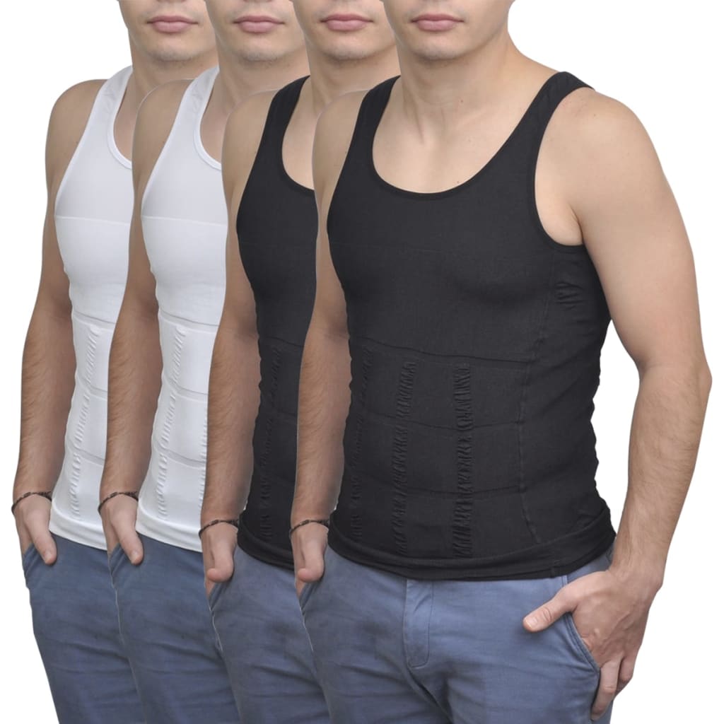 271430 4 pcs Men’s Slimming Body Shaper Vest Black / White Size L (2 x 130335)