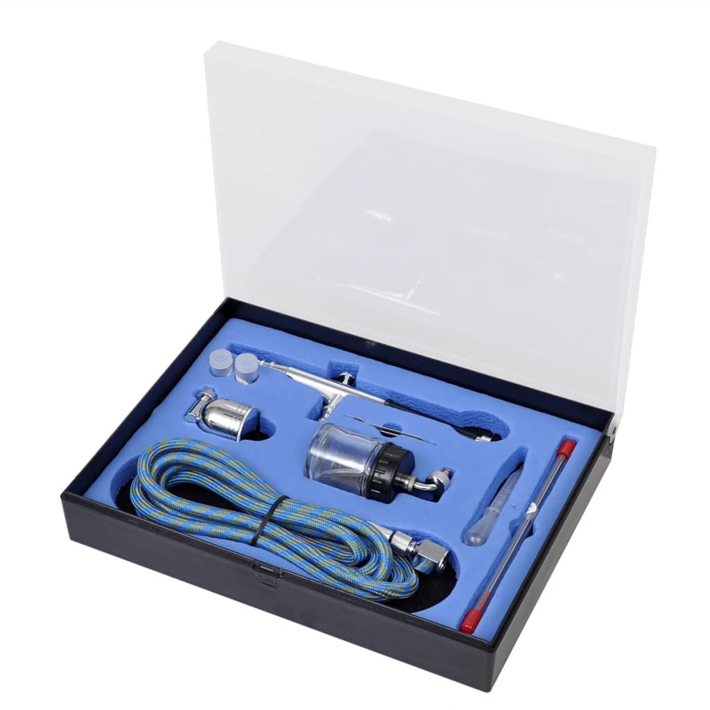 

vidaXL Airbrush set met glazen beker 0,2 / 0,3 / 0,5 mm mondstukken