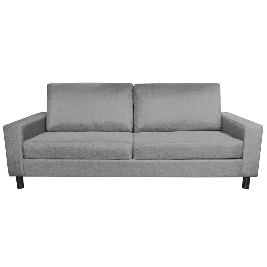 vidaXL Trivietė sofa, audinys, šviesiai pilka