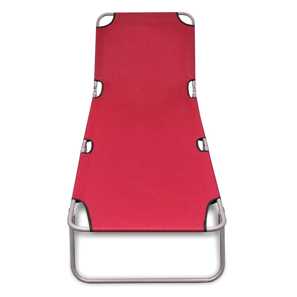 vidaXL Ligbed inklapbaar gepoedercoat staal rood afbeelding