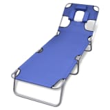 vidaXL Sonnenliege Klappbar mit Kopfstütze Verstellbar Blau