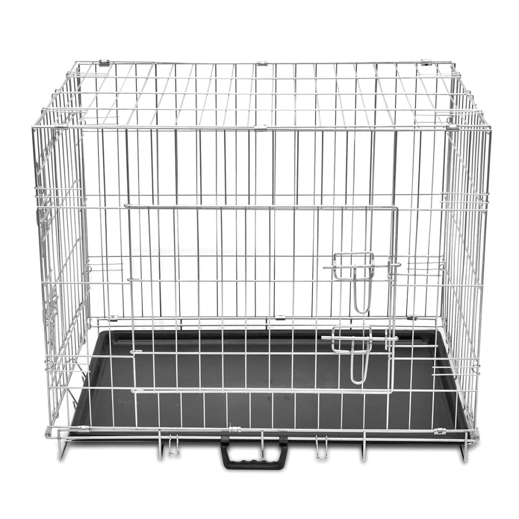 vidaXL Cușcă pentru câini pliabilă, metal, L Genți și cuști pentru animale de companie 2023-09-26