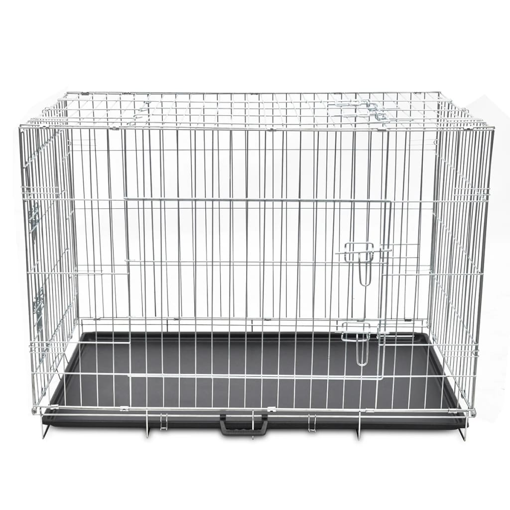 vidaXL Cușcă pentru câini pliabilă, metal, XL 