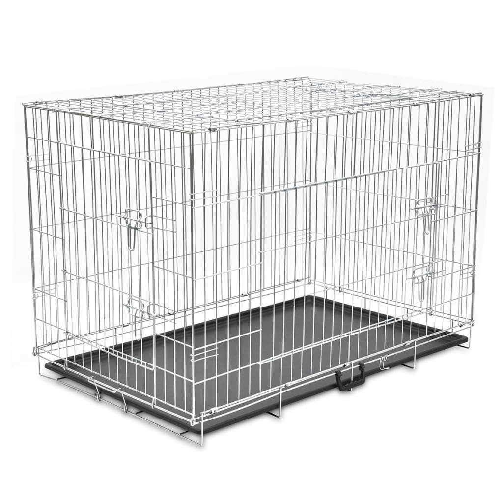 Cage en acier galvanisé et pliable pour grand chien - 121x74x83 cm