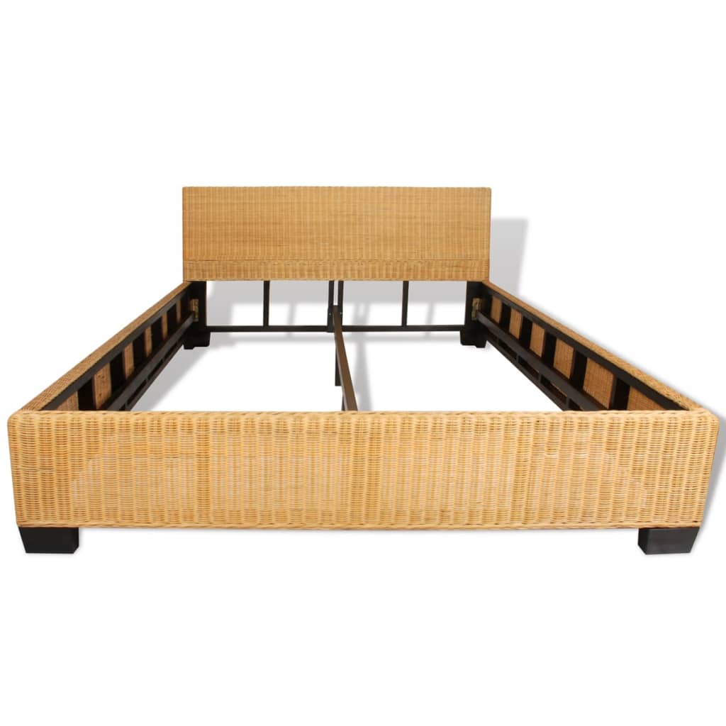 vidaXL Bed Frame Handwoven Real Rattan 140x200 cm