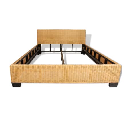 vidaXL Bed Frame Handwoven Real Rattan 140x200 cm