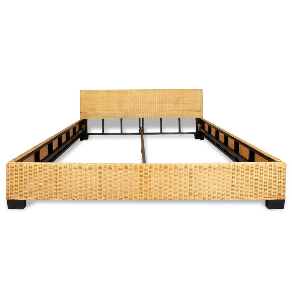 vidaXL Bed Frame Handwoven Real Rattan 180x200 cm 6FT Super King