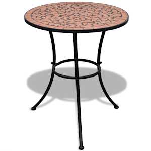 vidaXL bistroolaud, terrakota, 60 cm, mosaiik