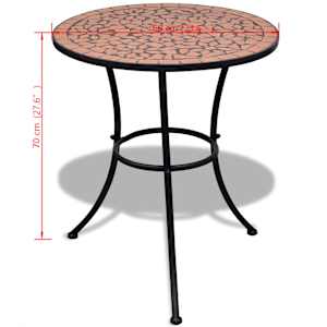 Bistro stolek terakota 60 cm mozaika - obrázek 5