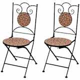 Mosaik-Bistrostuhl Terrakotta 2er-Set