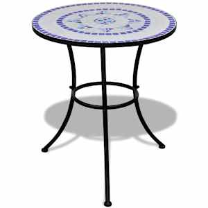 vidaXL bistroolaud, sinine ja valge, 60 cm, mosaiik