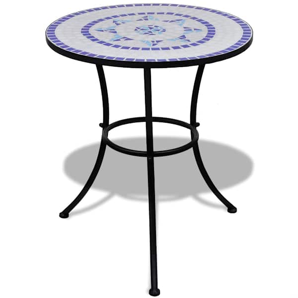 vidaXL bistroolaud, sinine ja valge, 60 cm, mosaiik