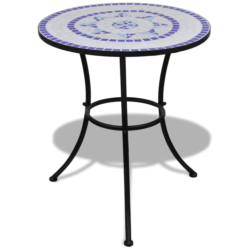 

vidaXL Bistro Table Blue and White 23.6" Mosaic