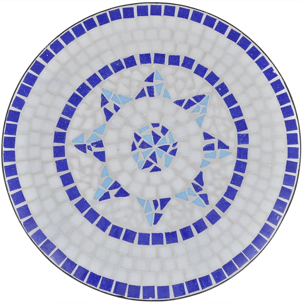 Kék és fehér mozaik bisztró asztal 60 cm 