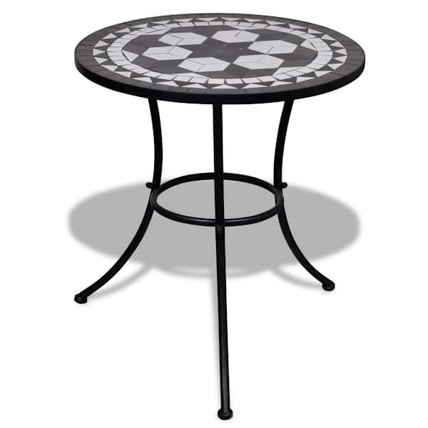 vidaXL bistroolaud, must ja valge, 60 cm, mosaiik
