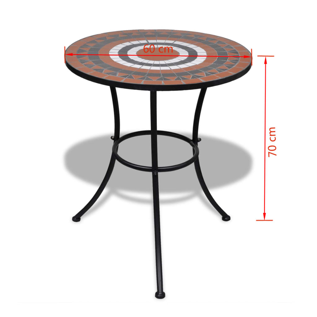 Bistro Table Terracotta And White 60 Cm Mosaic VidaXL 16 width=274
