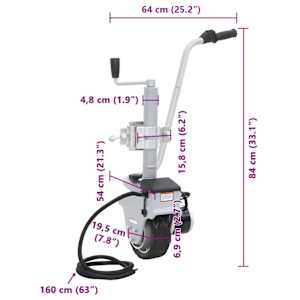 Hliníkové opěrné kolečko na přesunování přívěsu s motorem 12 V 350 W - obrázek 9