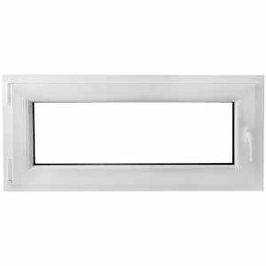 Vridbart PVC dubbelglasf&ouml;nster med handtag p&aring; h&ouml;ger sida 1100 x 500 cm