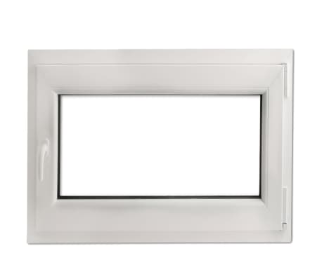 PVC raam met dubbel glas en handvat links 900 x 700 mm