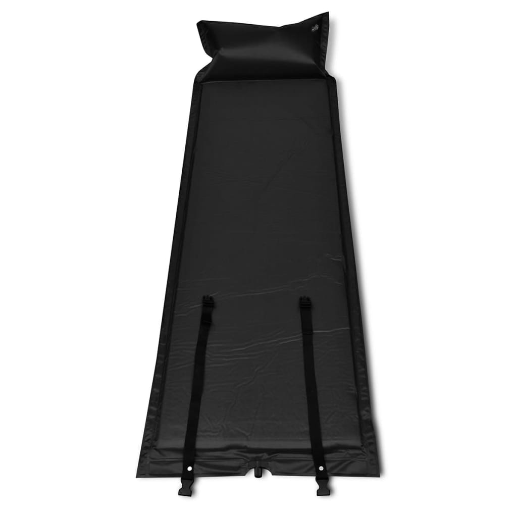 Black Self-inflating Sleeping Mat 185 x 55 x 3 cm (Single)
