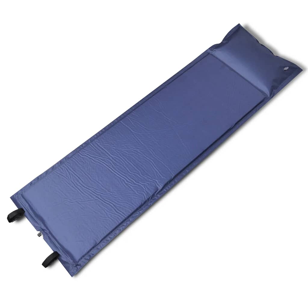 Kék önfelfújós matrac 185 x 55 x 3 cm egyszemélyes 