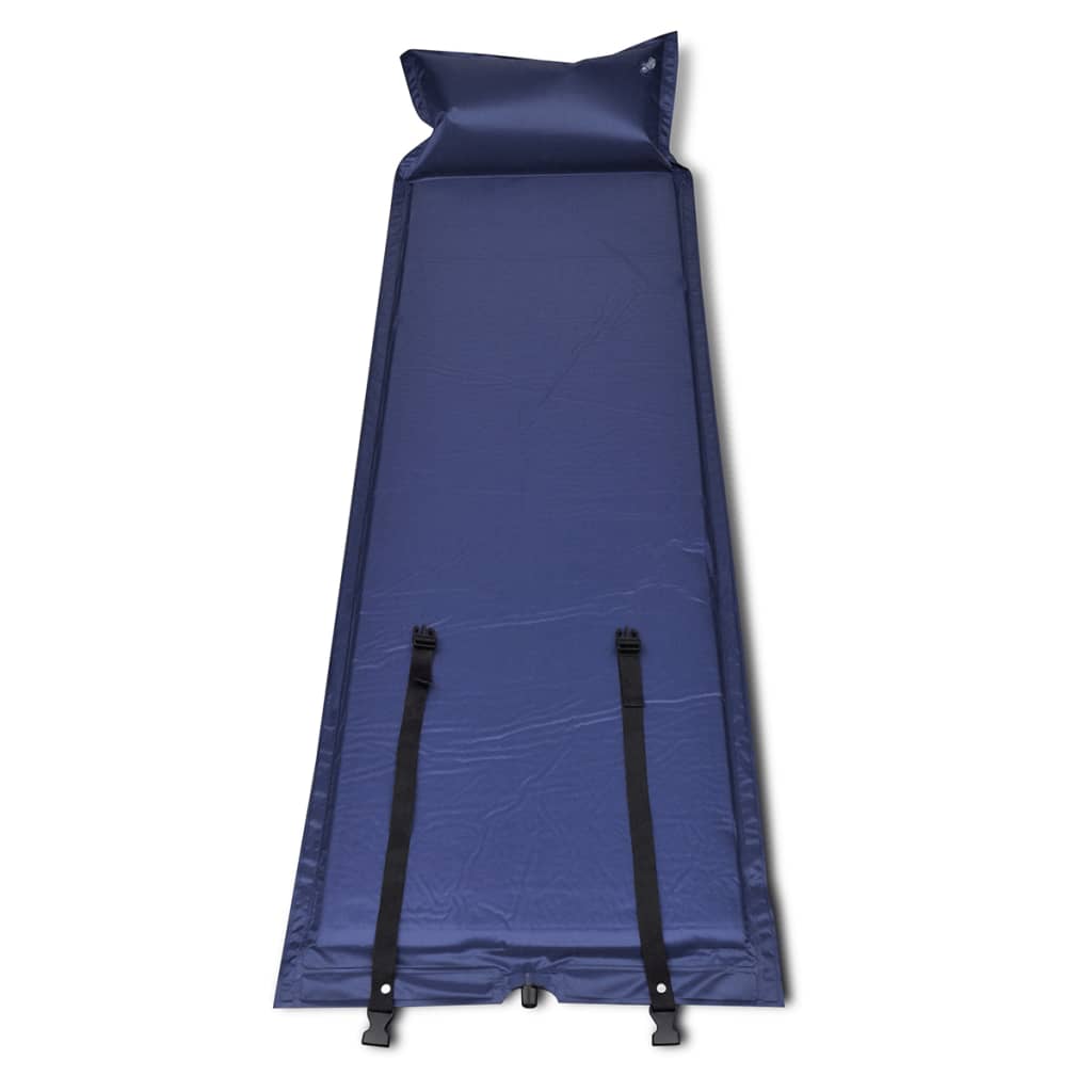 Kék önfelfújós matrac 185 x 55 x 3 cm egyszemélyes 