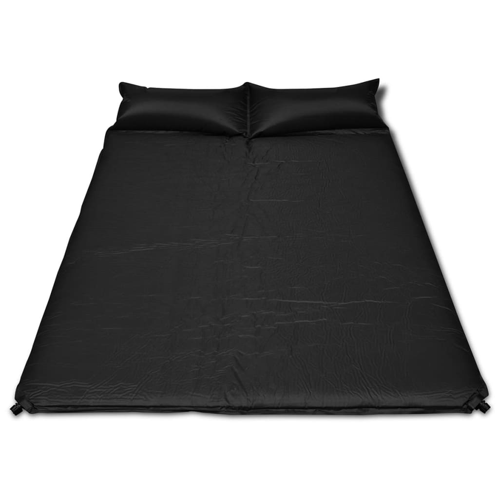 vidaXL Slaapmat zelfopblazend zwart 190 x 130 x 5 cm (dubbel)