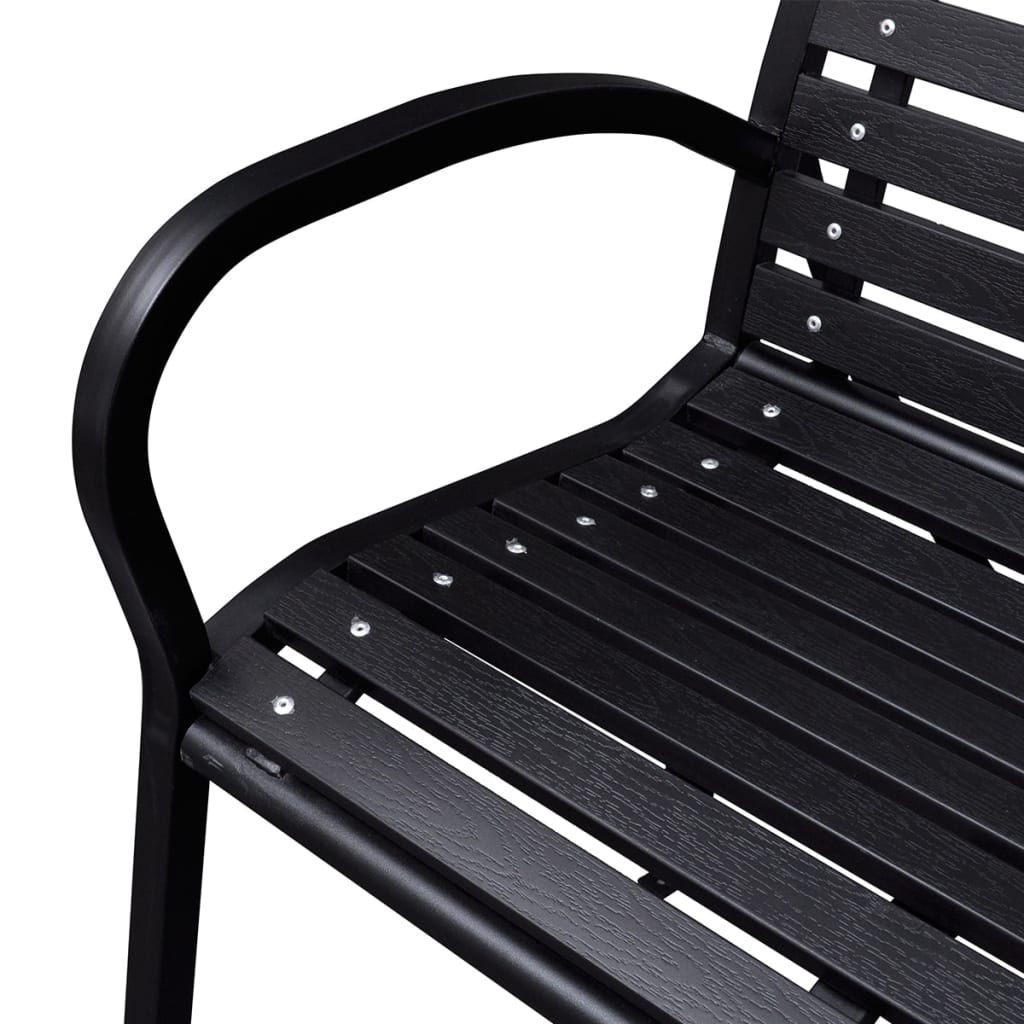 vidaXL Patio Bench 49.2 Steel and WPC Black