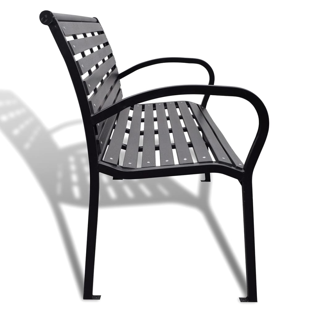 vidaXL Patio Bench 49.2 Steel and WPC Black